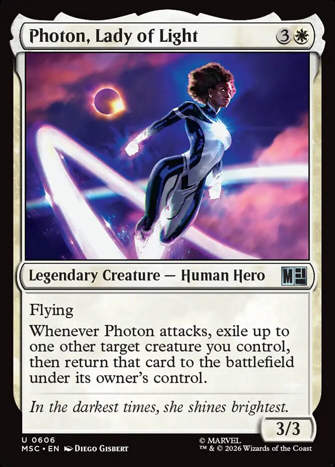 Photon, Lady of Light 606 (Commander: Marvel Super Heroes)  - Foil | Good Games Morley