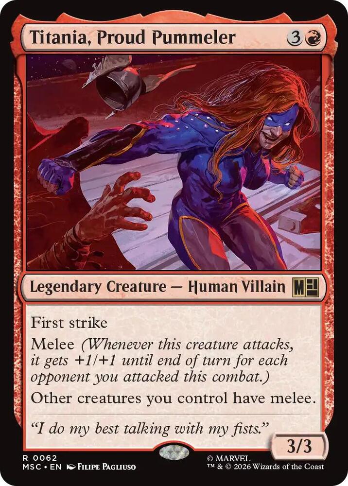 Titania Proud Pummeler Surge Foil 62 (Commander: Marvel Super Heroes)  - Foil | Good Games Morley