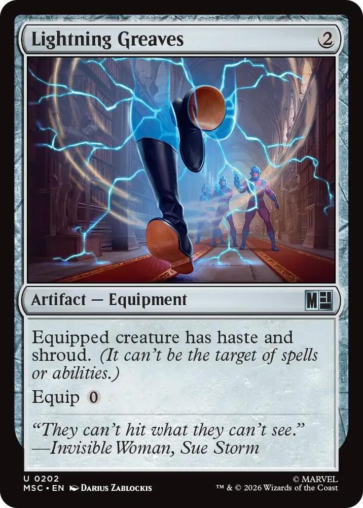 Lightning Greaves 202 (Commander: Marvel Super Heroes)  - Surge Foil | Good Games Morley