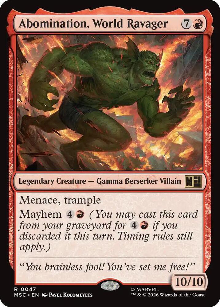 Abomination World Ravager Surge Foil 47 (Commander: Marvel Super Heroes)  - Foil | Good Games Morley