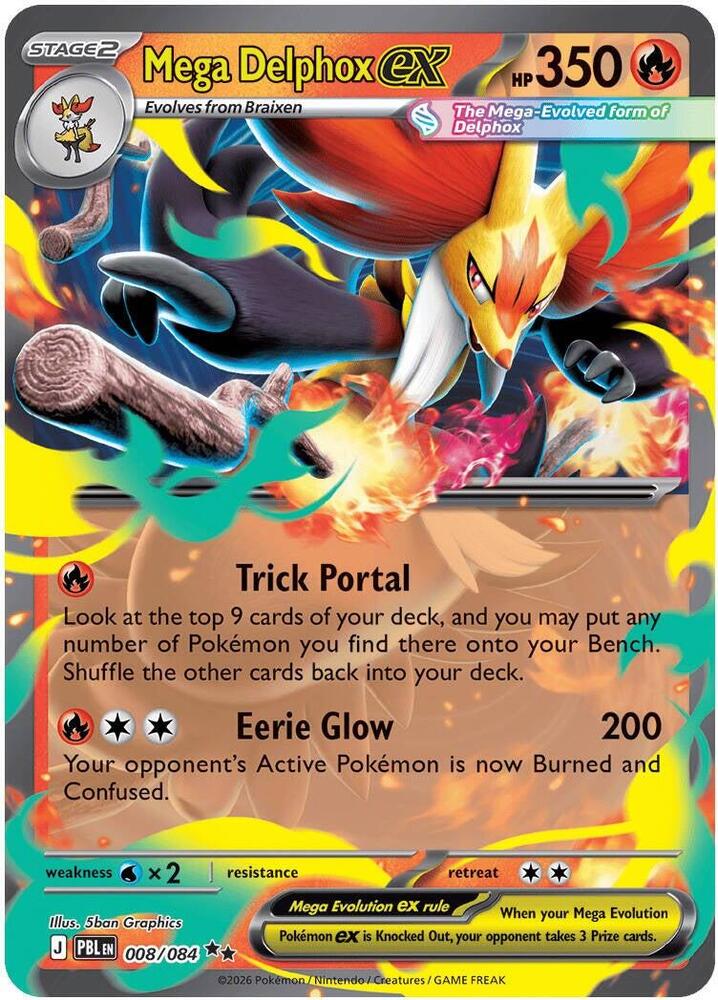 Mega Delphox ex 008/084 (ME05: Pitch Black)  - Holofoil | Good Games Morley