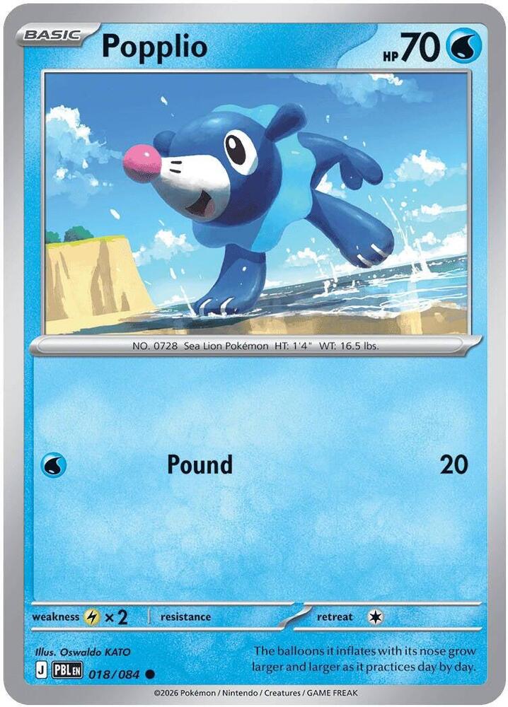 Popplio 018/084 (ME05: Pitch Black)  - Reverse Holofoil | Good Games Morley