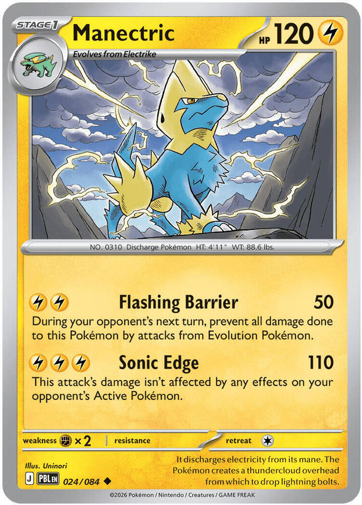 Manectric 024/084 (ME05: Pitch Black)  - Reverse Holofoil | Good Games Morley