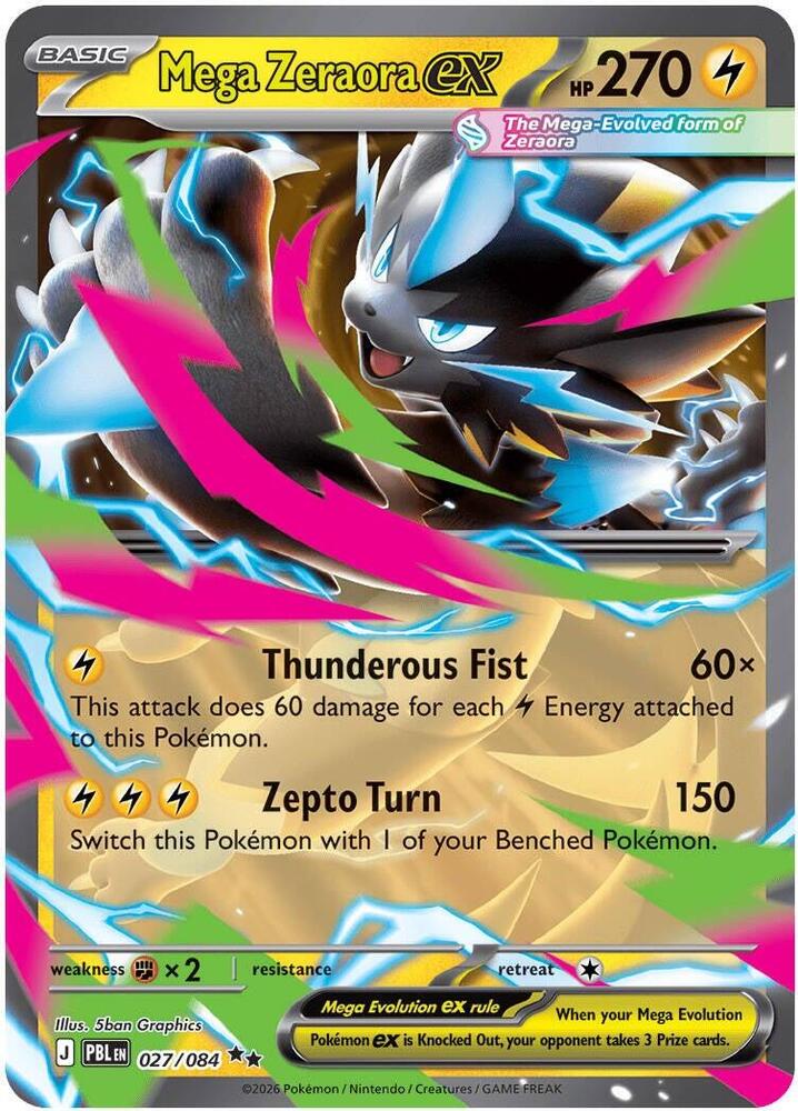 Mega Zeraora ex 027/084 (ME05: Pitch Black)  - Holofoil | Good Games Morley