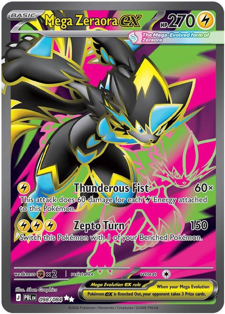 Mega Zeraora ex 098/084 (ME05: Pitch Black)  - Holofoil | Good Games Morley