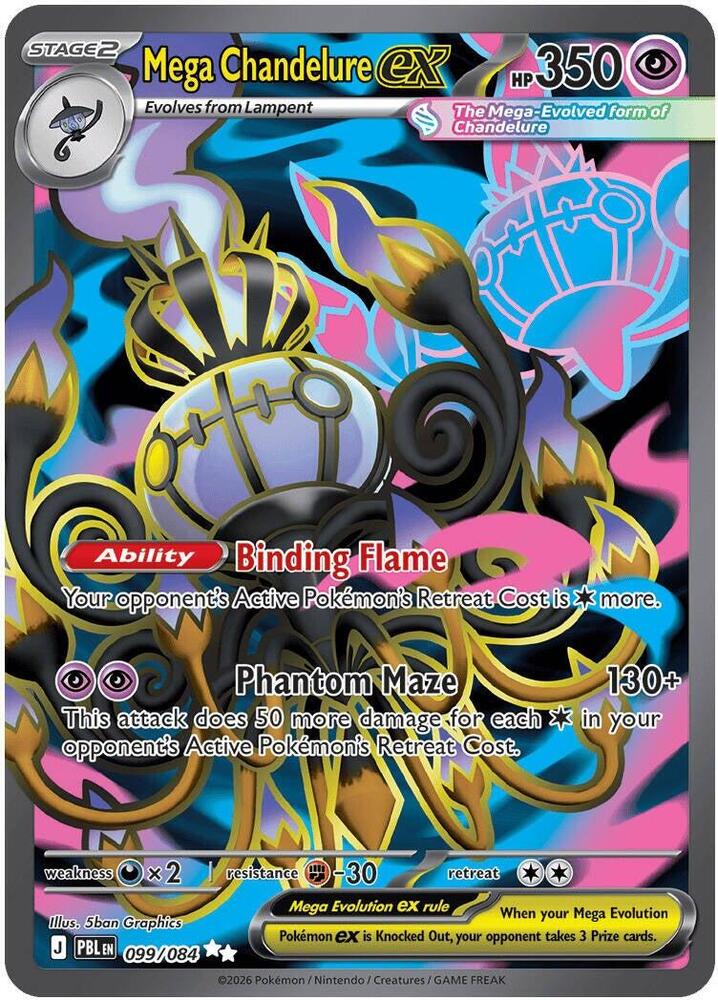 Mega Chandelure ex 099/084 (ME05: Pitch Black)  - Holofoil | Good Games Morley