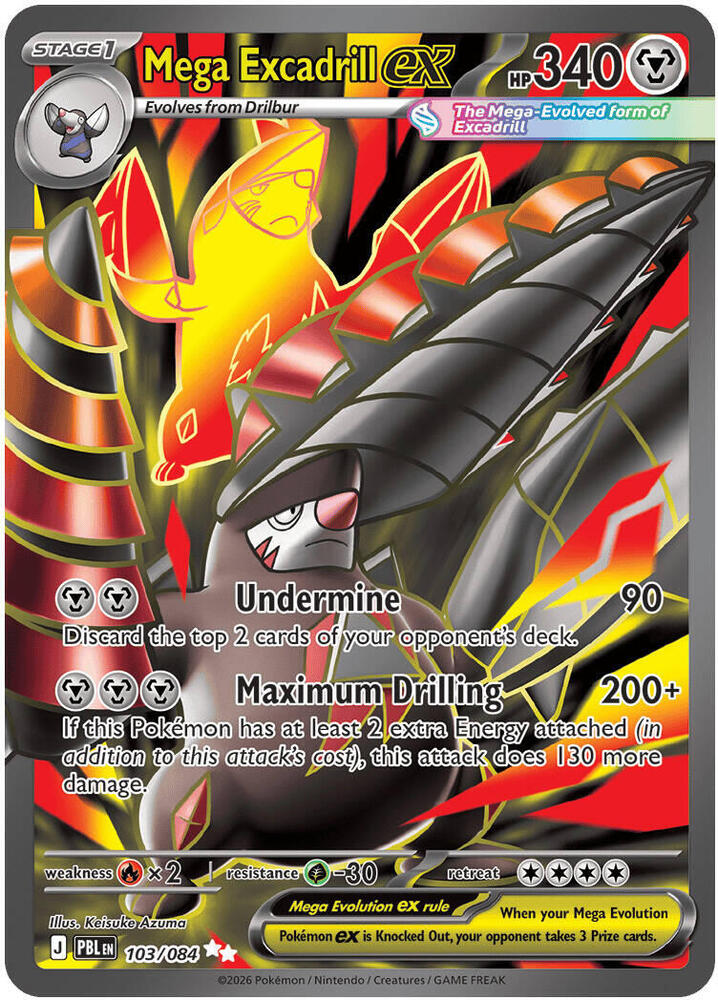 Mega Excadrill ex 103/084 (ME05: Pitch Black)  - Holofoil | Good Games Morley