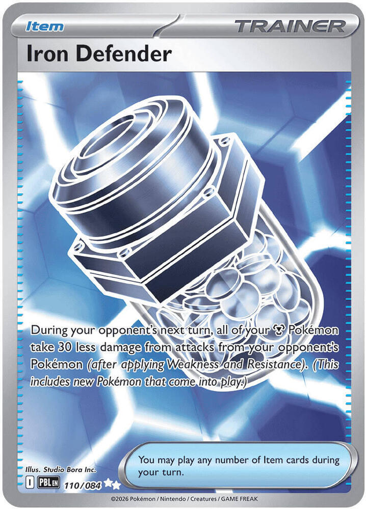 Iron Defender 110/084 (ME05: Pitch Black)  - Holofoil | Good Games Morley