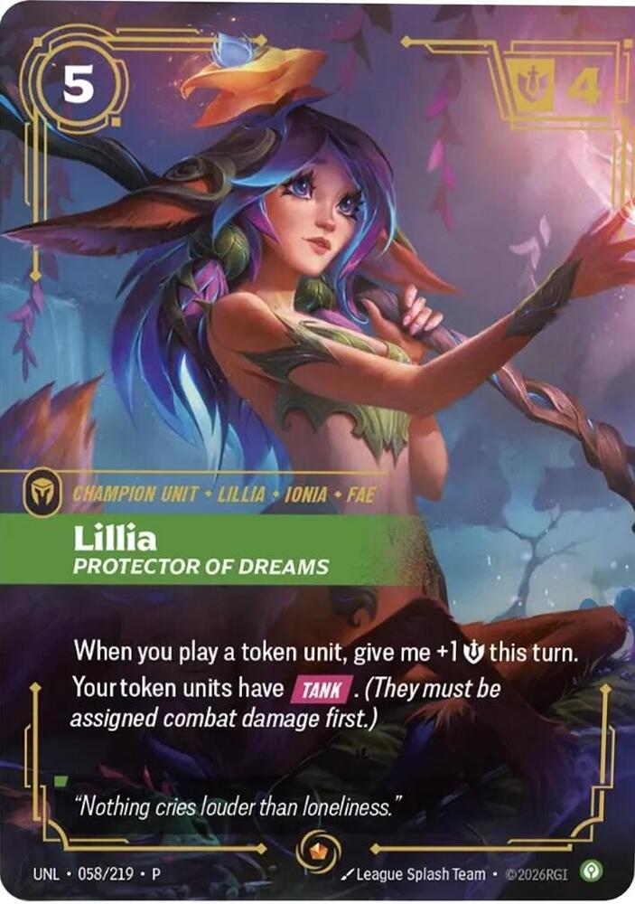 Lillia Protector of Dreams 058/219 (Riftbound Organized Play Promotional Cards)  - Foil | Good Games Morley