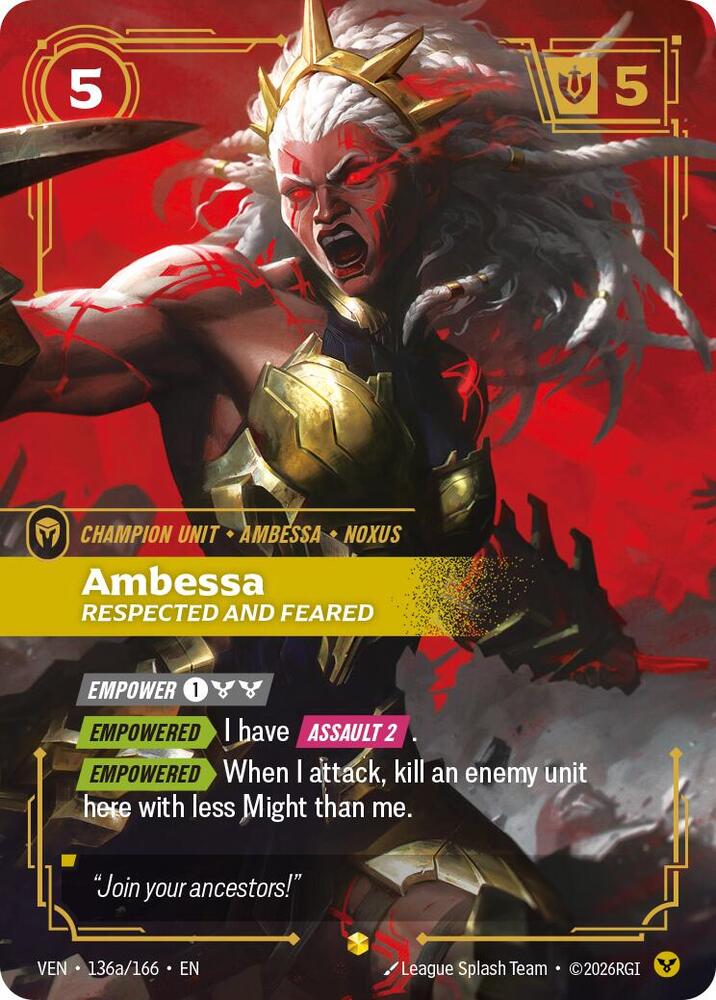 Ambessa - Respected and Feared 136a/166 (Vendetta)  - Foil | Good Games Morley