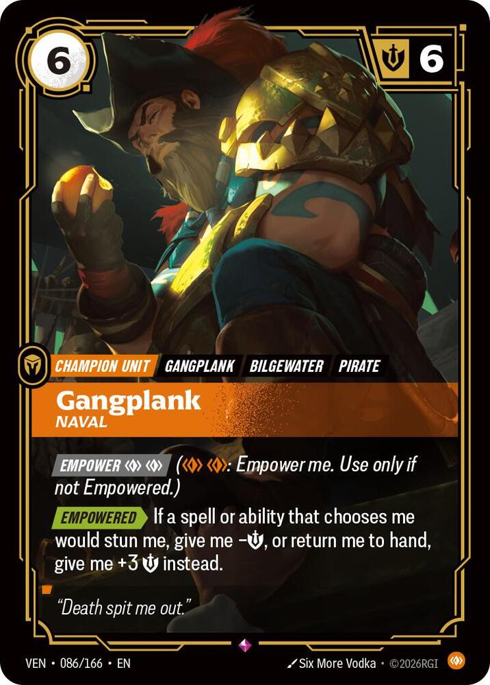Gangplank - Naval 086/166 (Vendetta)  - Foil | Good Games Morley