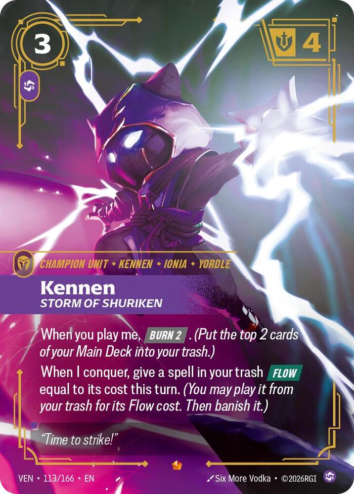 Kennen - Storm of Shuriken 113/166 (Vendetta)  - Foil | Good Games Morley