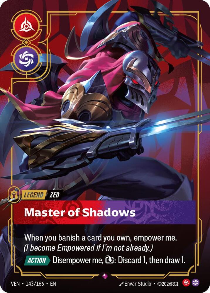 Zed - Master of Shadows 143/166 (Vendetta)  - Foil | Good Games Morley