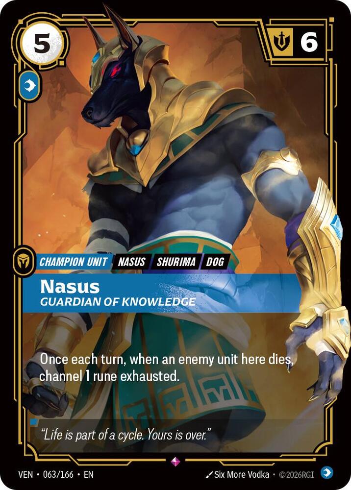 Nasus - Guardian of Knowledge 063/166 (Vendetta)  - Foil | Good Games Morley