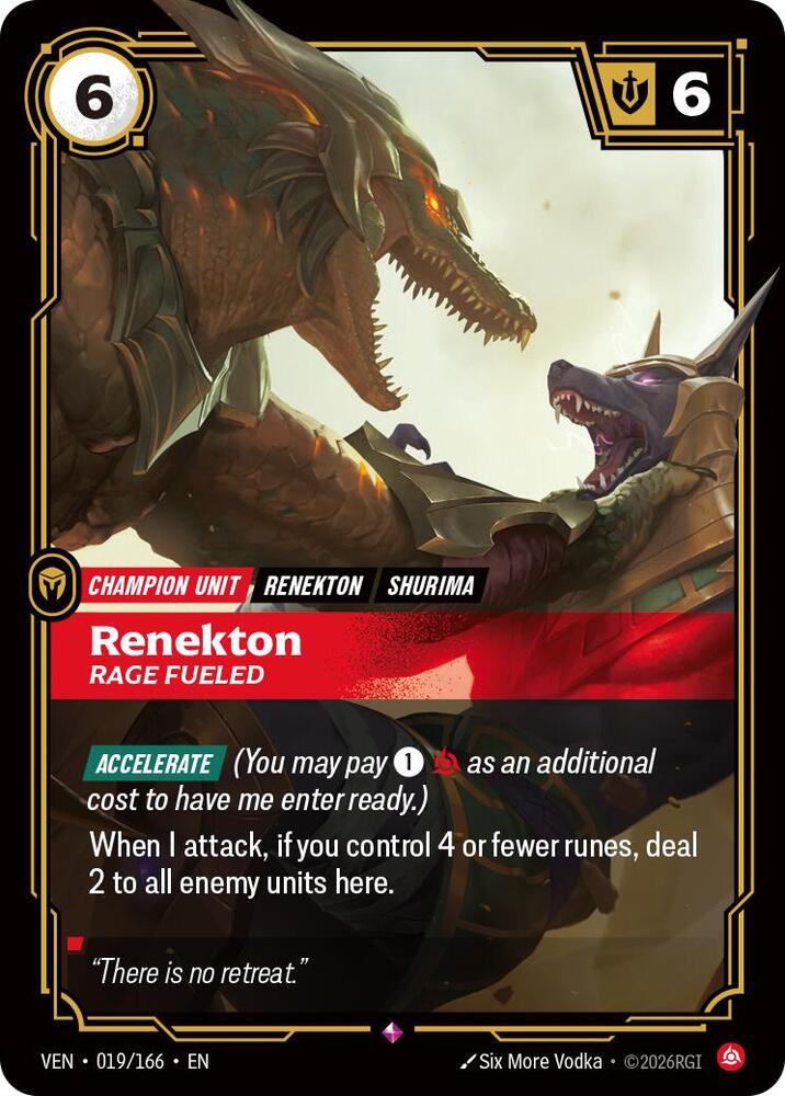 Renekton - Rage Fueled 019/166 (Vendetta)  - Foil | Good Games Morley