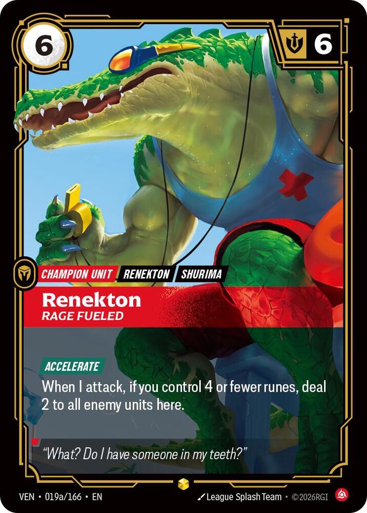 Renekton - Rage Fueled 019a/166 (Vendetta)  - Foil | Good Games Morley