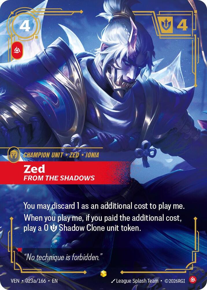 Zed - From the Shadows 023a/166 (Vendetta)  - Foil | Good Games Morley