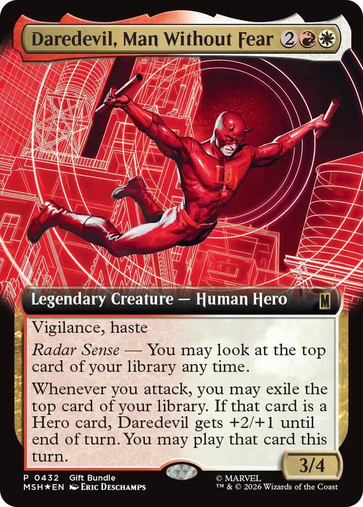 Daredevil Man Without Fear Extended Art 432 (Unique and Miscellaneous Promos)  - Foil | Good Games Morley