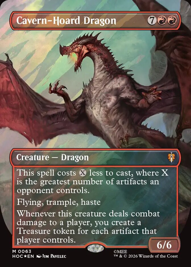 Cavern-Hoard Dragon 63 (The Hobbit: Eternal-Legal)  - Borderless Surge Foil | Good Games Morley