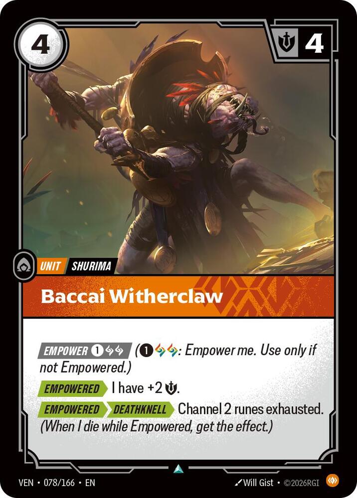 Baccai Witherclaw 078/166 (Vendetta)  | Good Games Morley