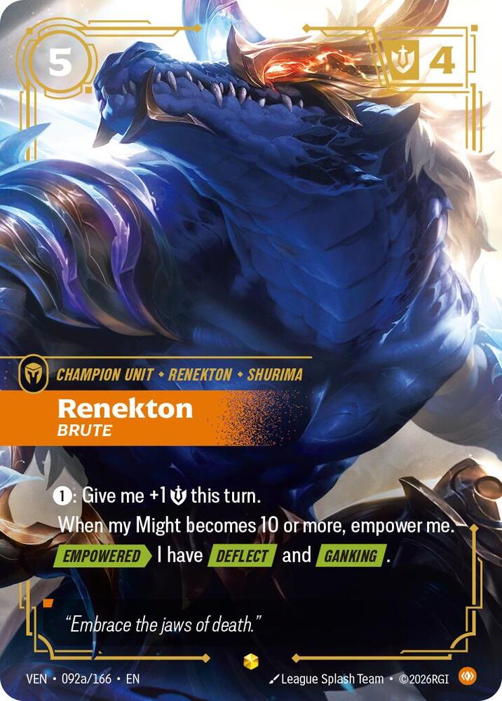 Renekton - Brute 092a/166 (Vendetta)  - Foil | Good Games Morley