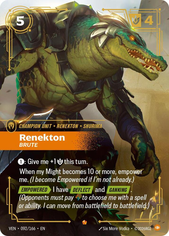 Renekton - Brute 092/166 (Vendetta)  - Foil | Good Games Morley