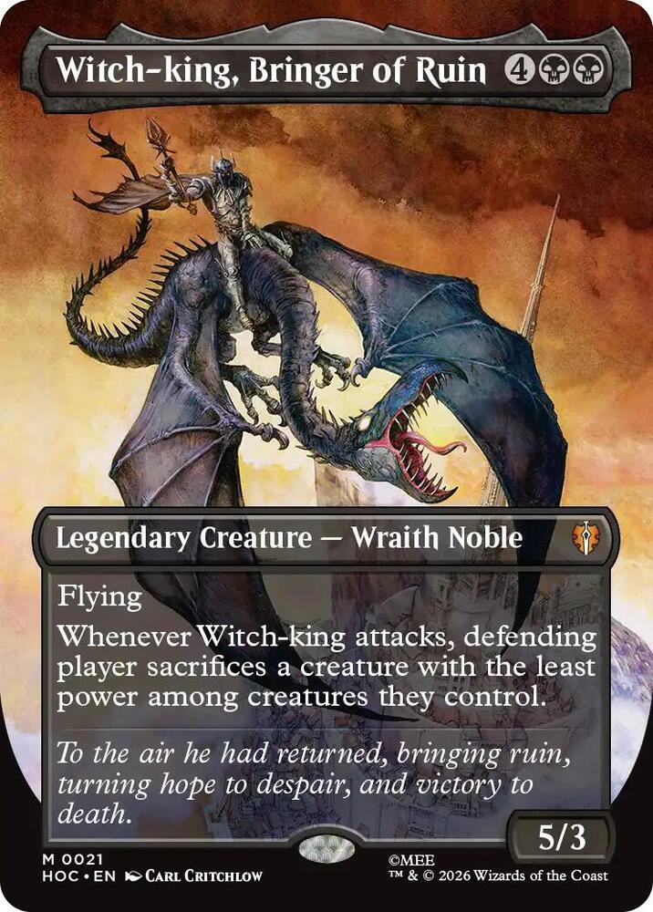 Witch-king, Bringer of Ruin 21 (The Hobbit: Eternal-Legal)  - Borderless Foil | Good Games Morley