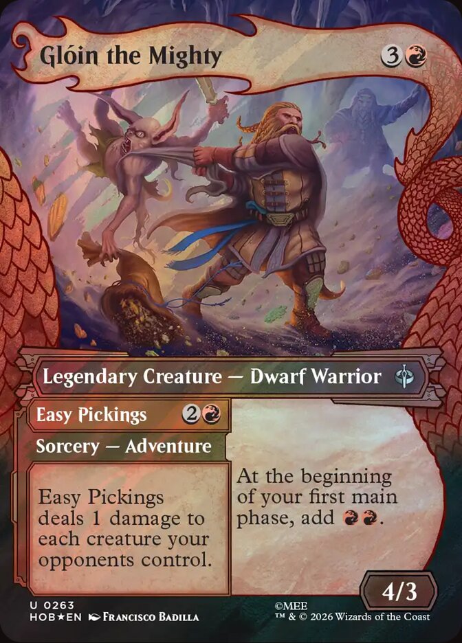 Glóin the Mighty // Easy Pickings 263 (The Hobbit)  - Showcase Surge Foil | Good Games Morley