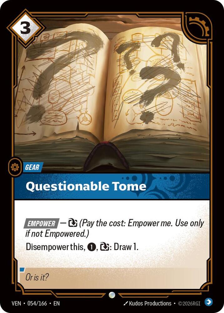 Questionable Tome 054/166 (Vendetta)  - Foil | Good Games Morley