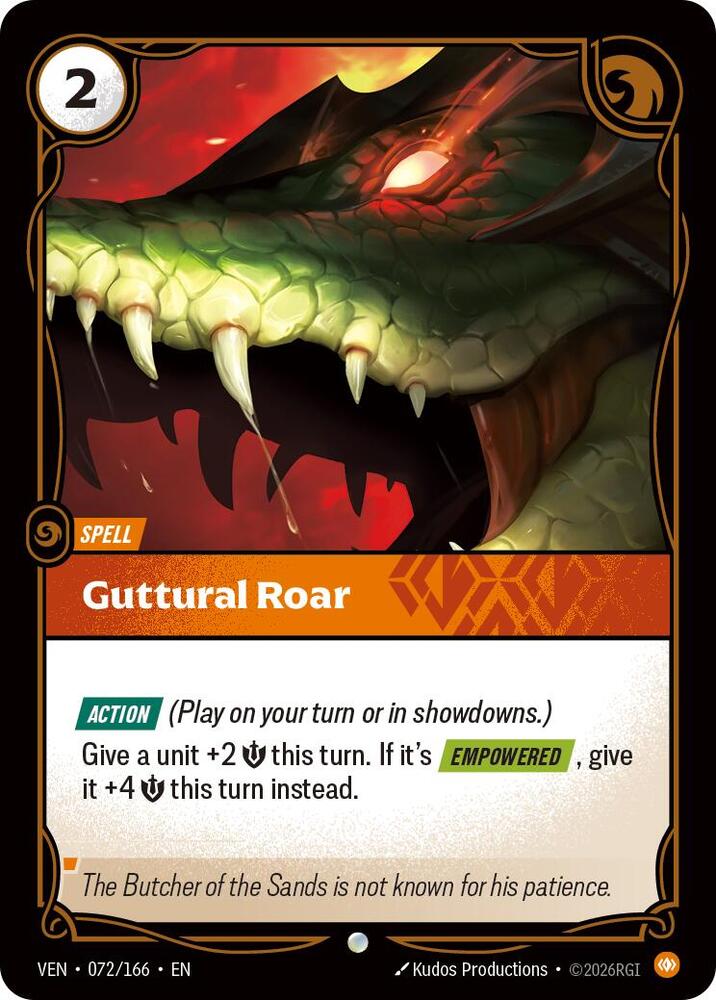 Guttural Roar 072/166 (Vendetta)  - Foil | Good Games Morley