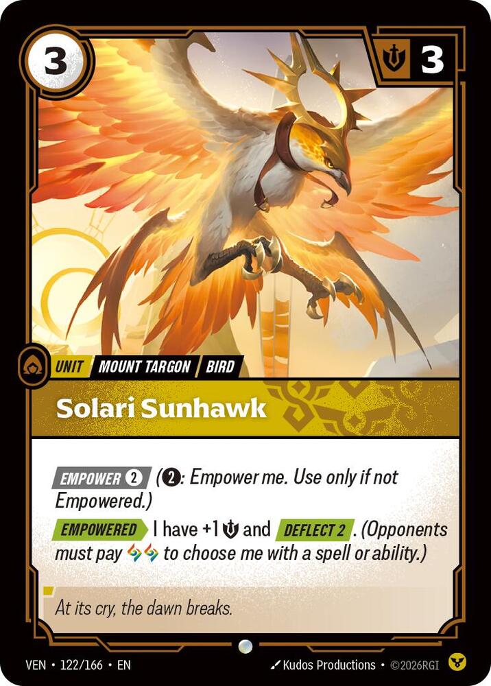 Solari Sunhawk 122/166 (Vendetta)  - Foil | Good Games Morley