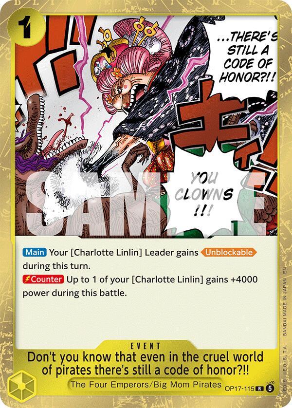 Don't you know that even in the cruel world of pirates there's still a code of honor?!! OP17-115 (The World's Strongest Warriors)  - Foil | Good Games Morley