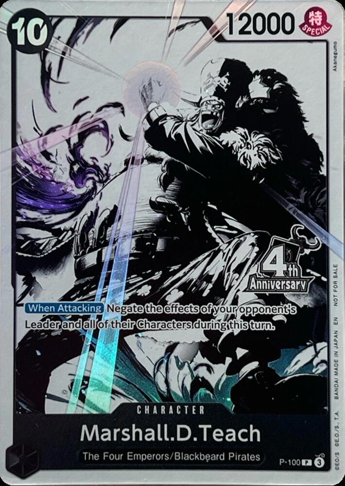 Marshall.D.Teach (4th Anniversary Treasure Campaign Pack) P-100 (One Piece Promotion Cards)  - Foil | Good Games Morley
