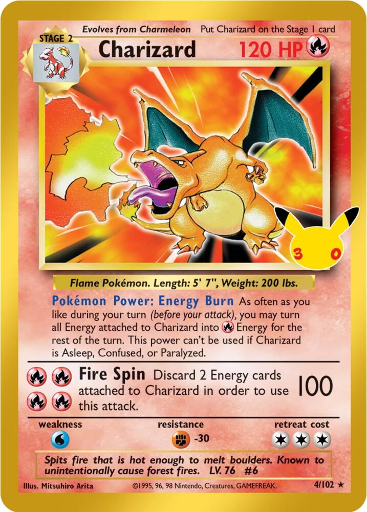 Charizard 4/102 (ME: 30th Celebration Classic Collection)  - Holofoil | Good Games Morley