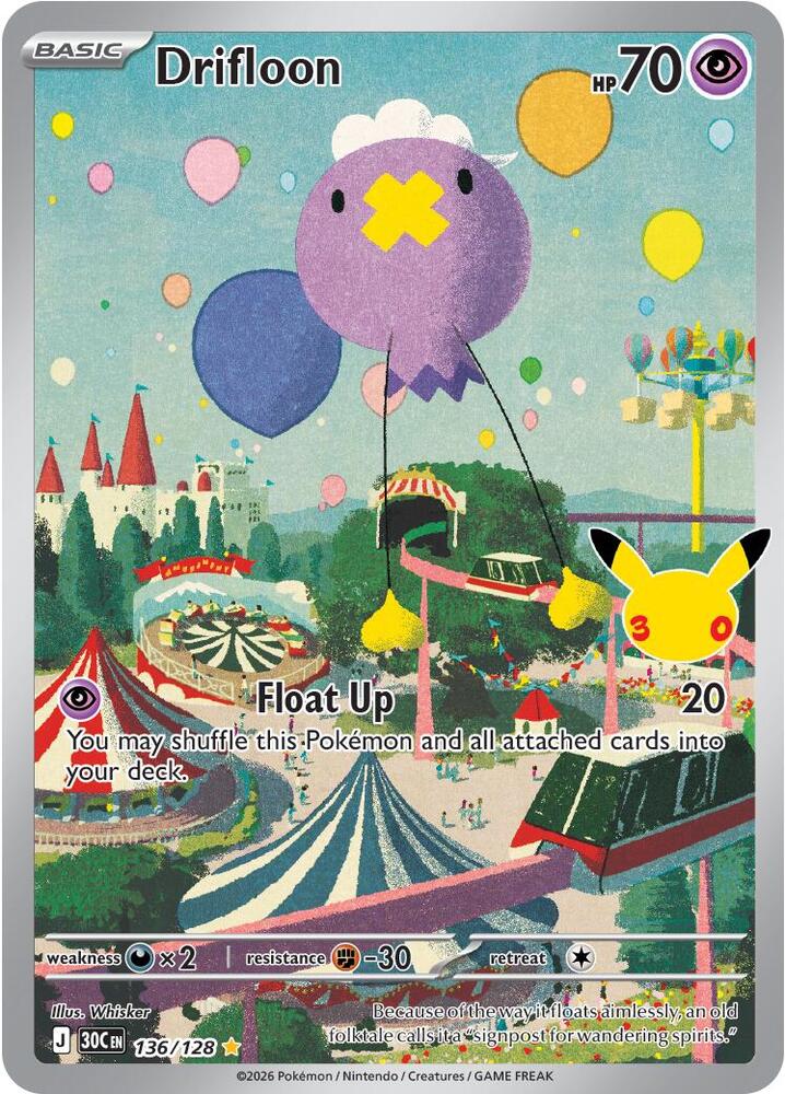 Drifloon 136/128 (ME: 30th Celebration)  - Holofoil | Good Games Morley