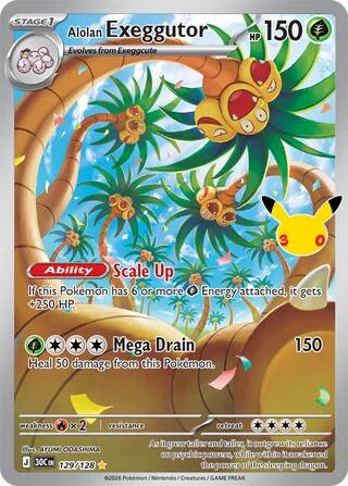 Alolan Exeggutor 129/128 (ME: 30th Celebration)  - Holofoil | Good Games Morley