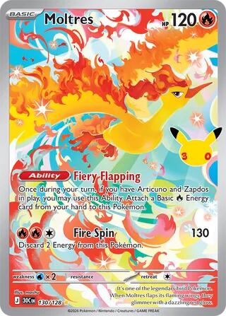 Moltres 130/128 (ME: 30th Celebration)  - Holofoil | Good Games Morley