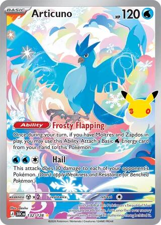 Articuno 132/128 (ME: 30th Celebration)  - Holofoil | Good Games Morley