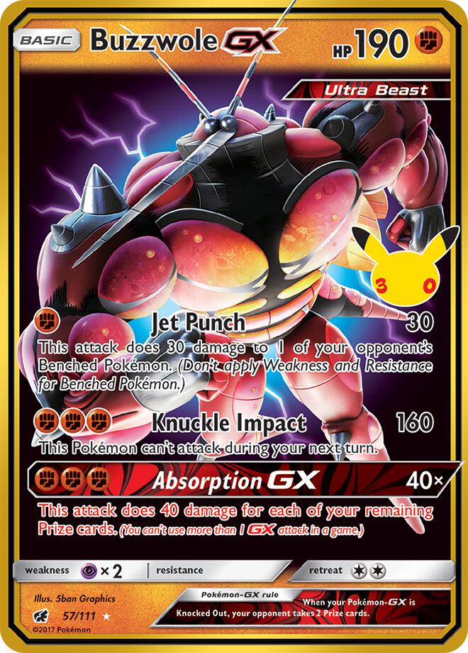 Buzzwole GX 57/111 (ME: 30th Celebration Classic Collection)  - Holofoil | Good Games Morley