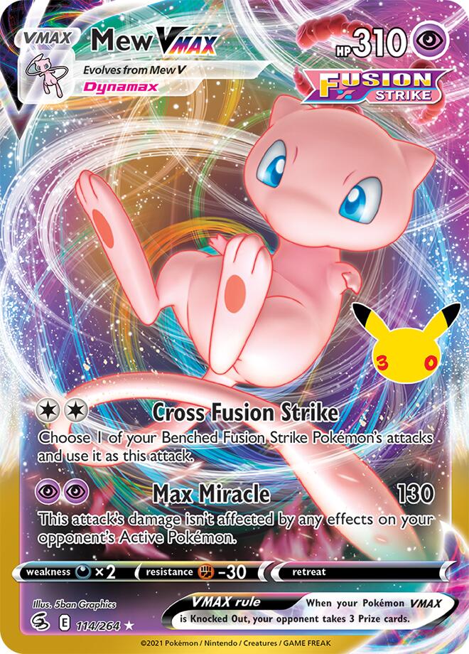 Mew VMAX 114/264 (ME: 30th Celebration Classic Collection)  - Holofoil | Good Games Morley