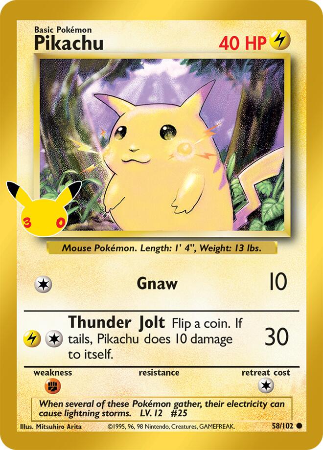 Pikachu 58/102 (ME: 30th Celebration Classic Collection)  - Holofoil | Good Games Morley