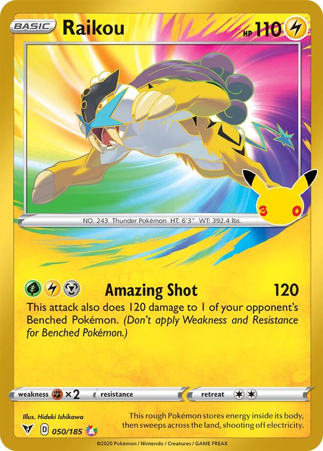 Raikou 050/185 (ME: 30th Celebration Classic Collection)  - Holofoil | Good Games Morley