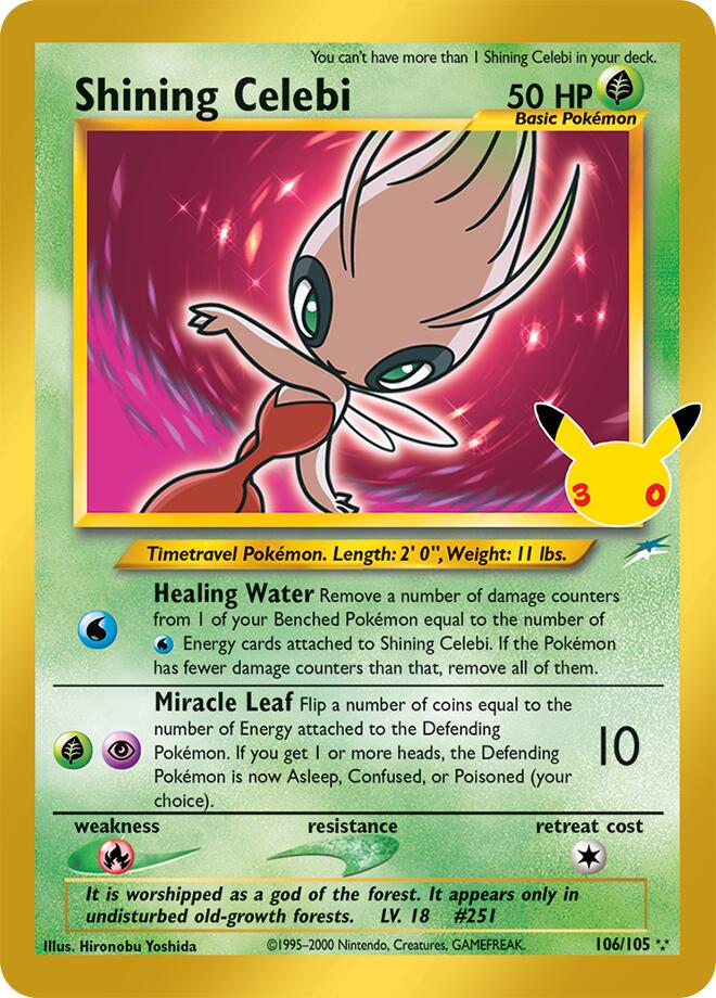 Shining Celebi 106/105 (ME: 30th Celebration Classic Collection)  - Holofoil | Good Games Morley