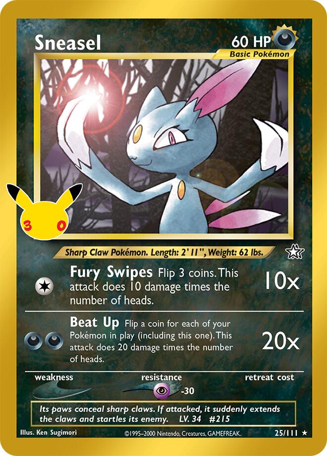 Sneasel 25/111 (ME: 30th Celebration Classic Collection)  - Holofoil | Good Games Morley