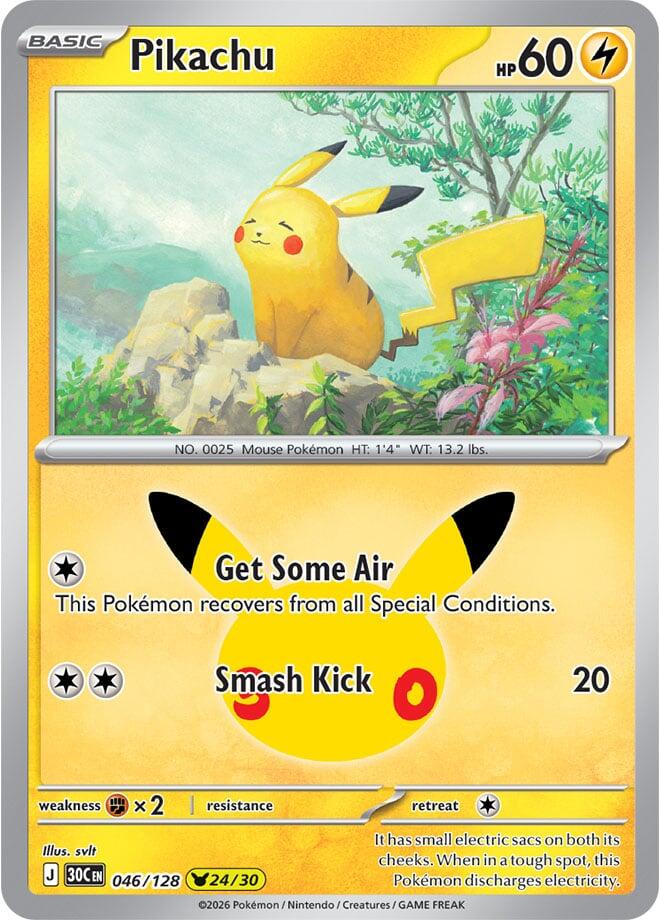 Pikachu 046/128 (ME: 30th Celebration)  - Holofoil | Good Games Morley