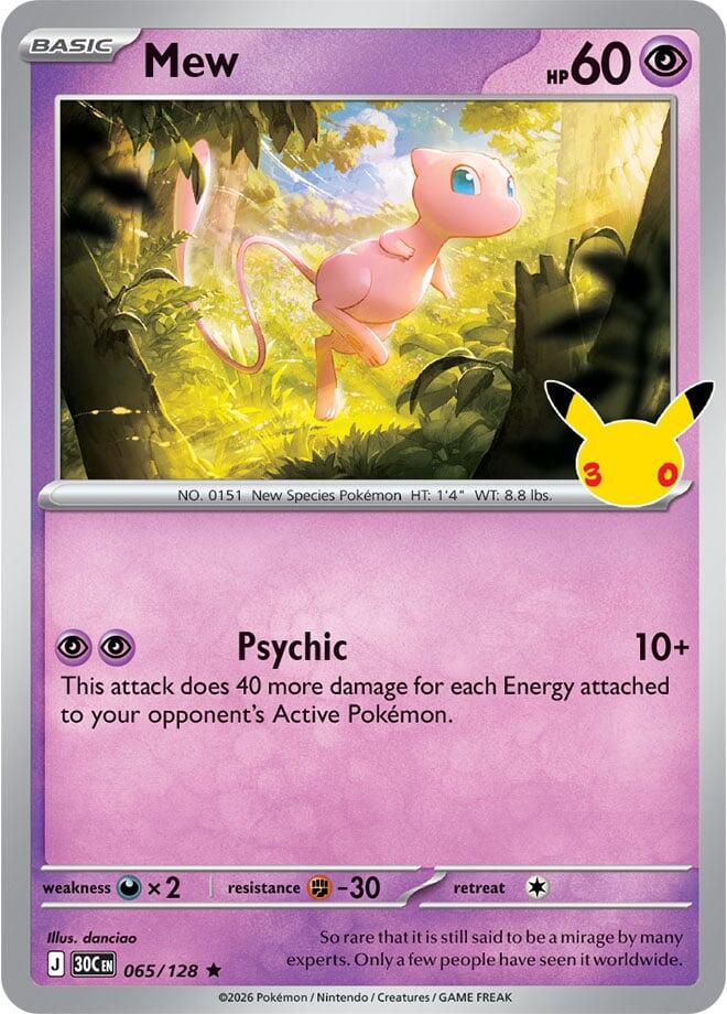 Mew 065/128 (ME: 30th Celebration)  - Holofoil | Good Games Morley