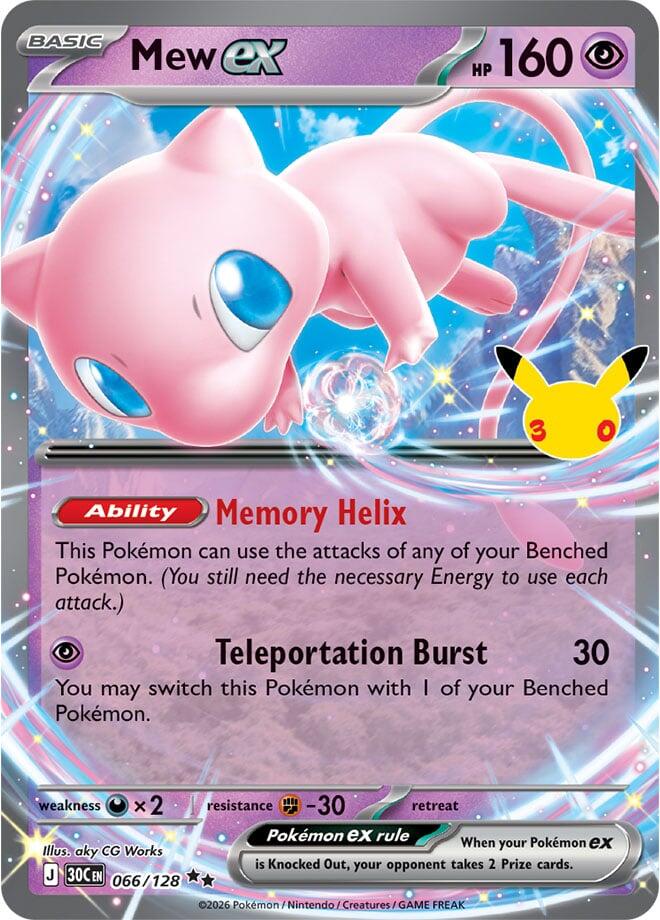 Mew ex 066/128 (ME: 30th Celebration)  - Holofoil | Good Games Morley