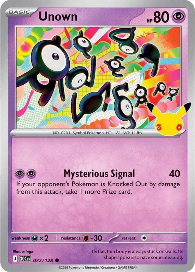 Unown 072/128 (ME: 30th Celebration)  - Holofoil | Good Games Morley