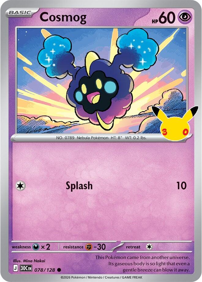 Cosmog 078/128 (ME: 30th Celebration)  - Holofoil | Good Games Morley