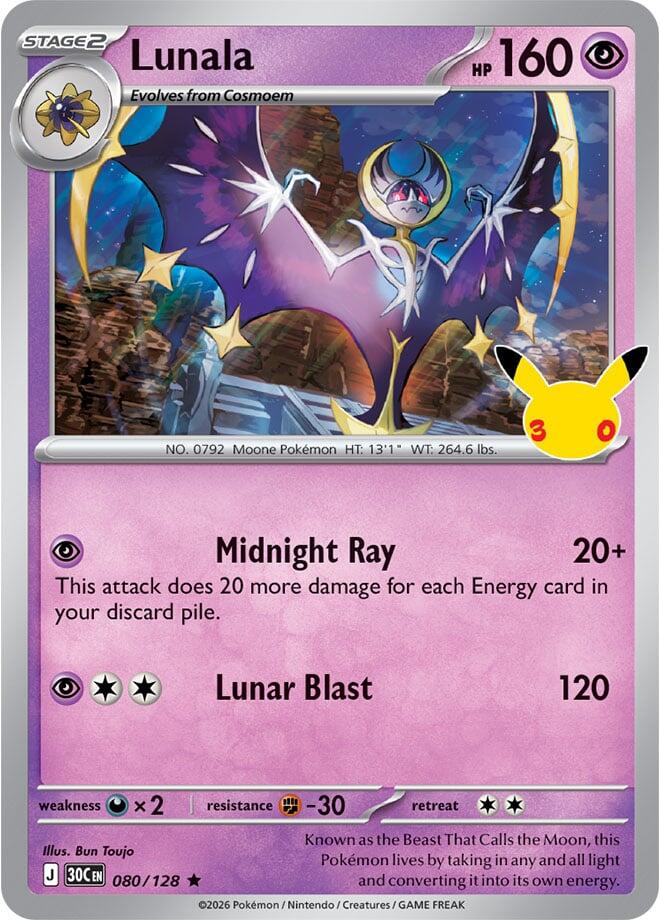 Lunala 080/128 (ME: 30th Celebration)  - Holofoil | Good Games Morley